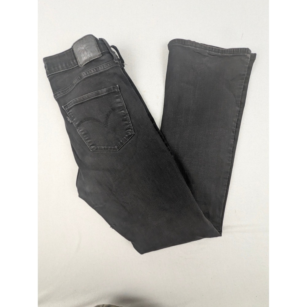 Levis 315 Shaping Bootcut Jeans Womens 31 Black Denim Mid Rise Stretch Pants